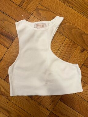 White Racerback Crop Tank Top